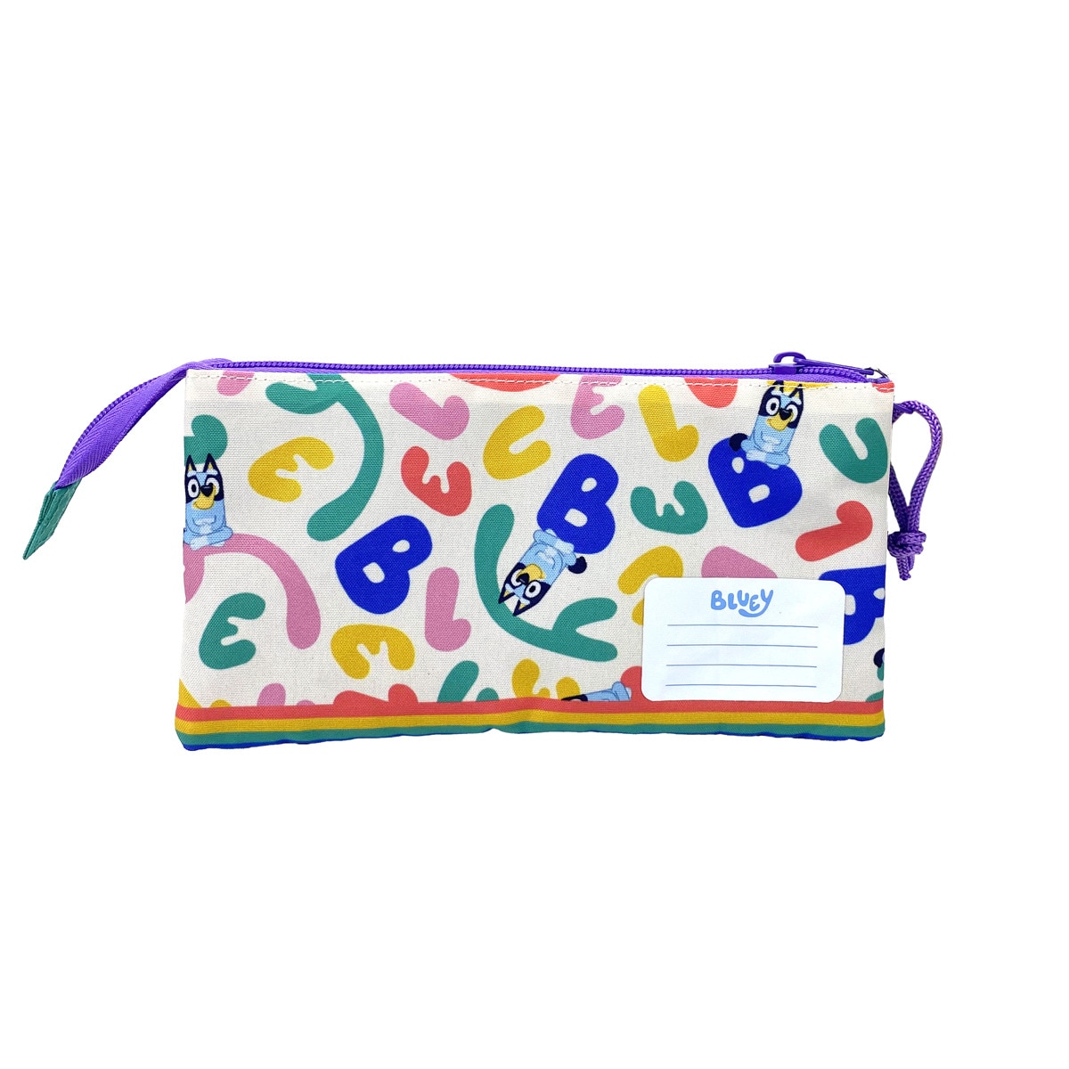 Portatodo triple con cinco compartimentos Bluey Rainbow  CyP Brands multicolor Multicolor-2