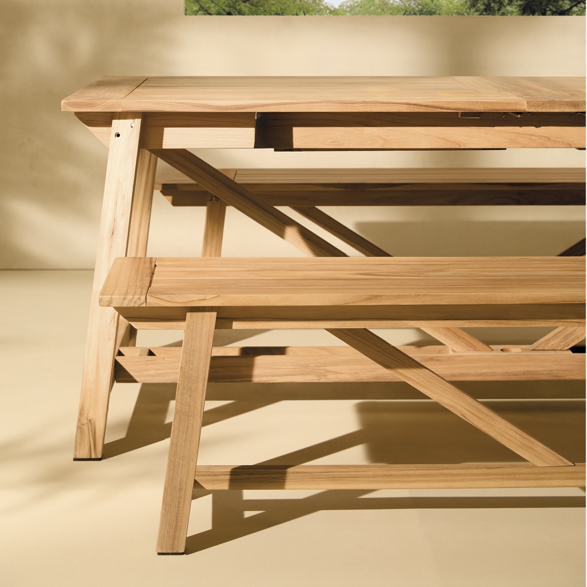 Banco de Mesa de Refeições de Teca Arrecife Natural-5
