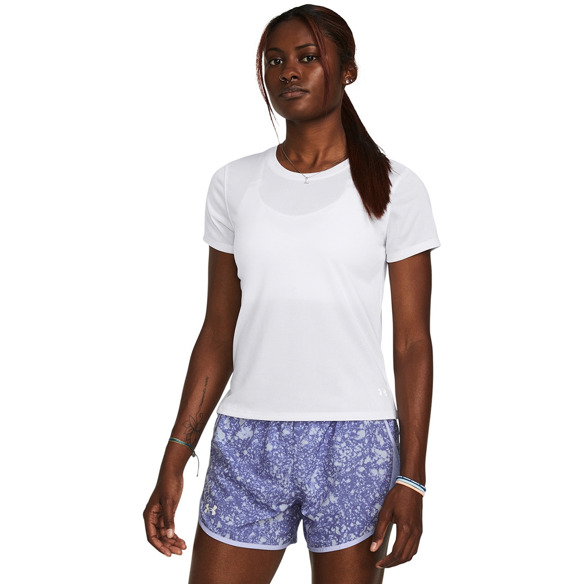T-shirt de Mulher UA Launch Shortsleeve Branco-1