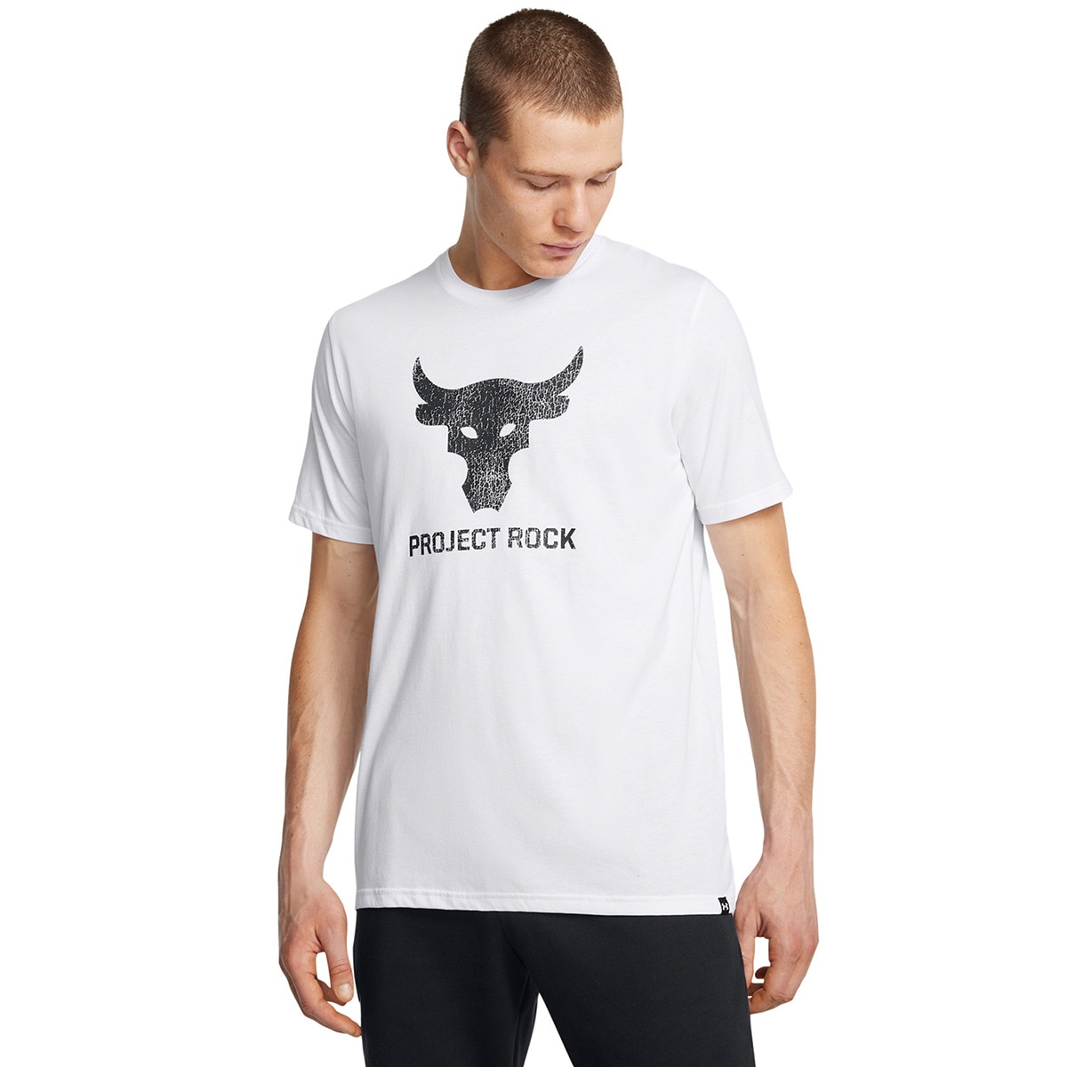 T-shirt Casual de Homem Ua Pjt Rck Payoff Graphc Ss-Wht Branco-1
