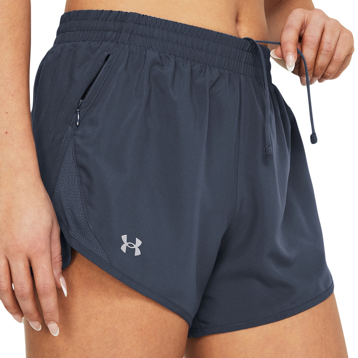 Calções de Mulher UA Fly By 3'' Shorts Cinzento-3