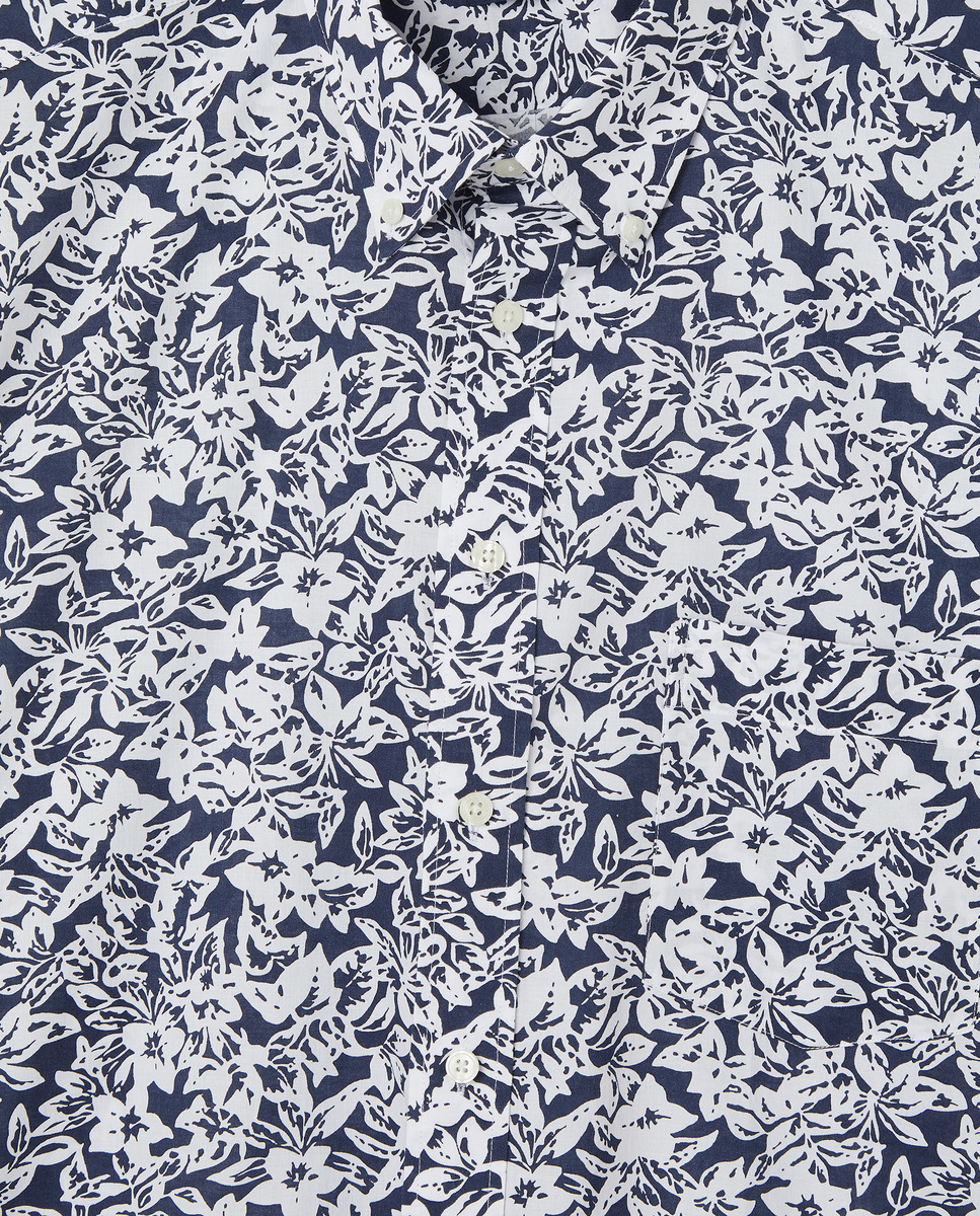 Camisa Tamanhos Grandes Estampada com Manga Curta Azul-claro-5