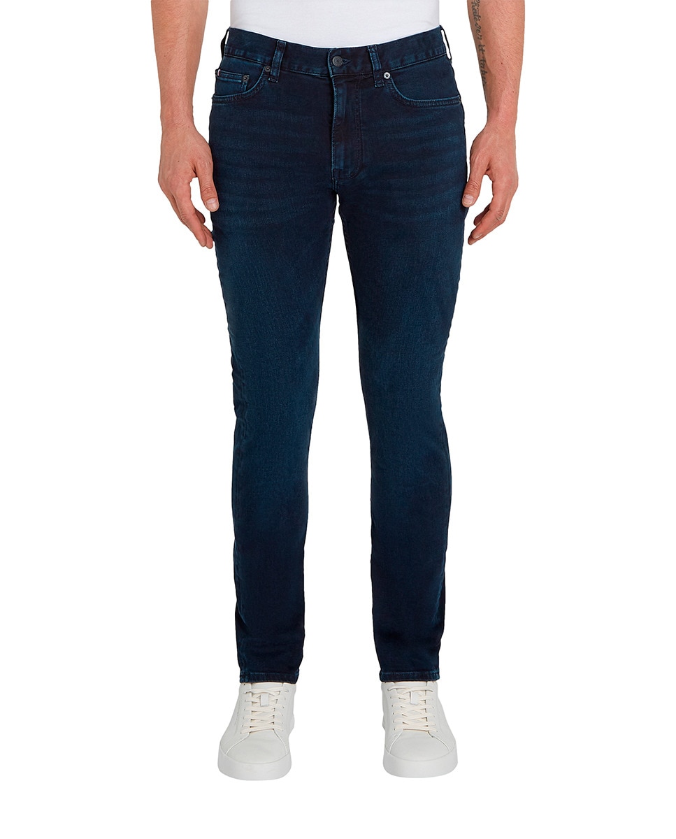 Jeans de Corte Slim Azul-marinho-1