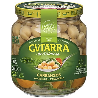 garbanzos con zanahoria y acelgas sin gluten frasco 360 g - Gvtarra
