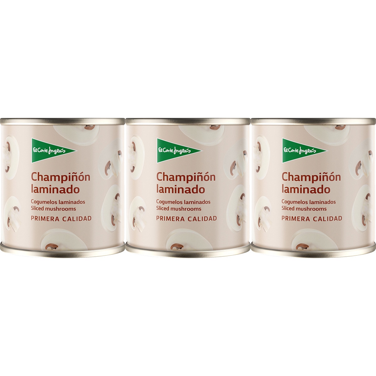 champiñón laminado pack 3 latas 105 g neto escurrido