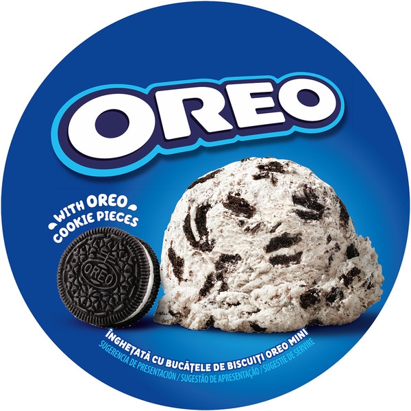 Oreo cookie ice cream with mini cookie pieces tub 425 ml