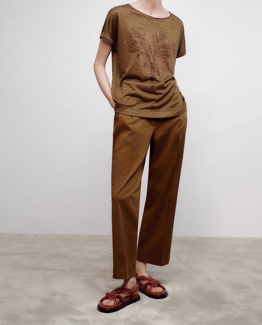 Imagen 0 de Camiseta de mujer palmera tachas