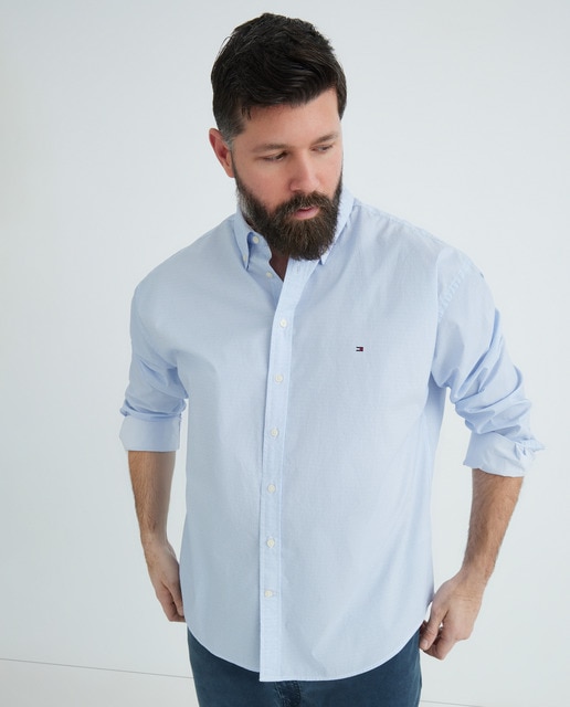 Imagem 0 de Camisa de Popelina Estampada com Manga Comprida Tamanhos Grandes