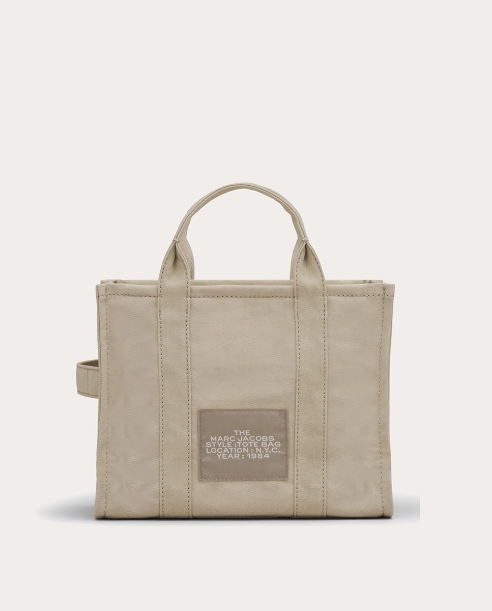 Bolso Medium Tote de algodón Beige-6