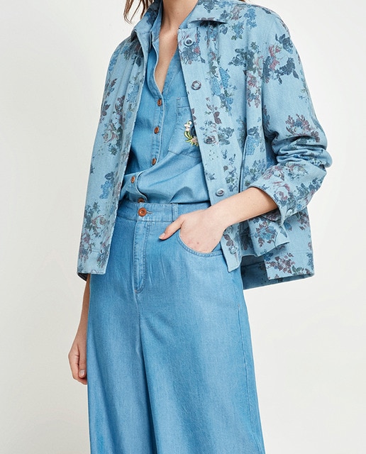 Imagen 0 de Cazadora de mujer tejana floral