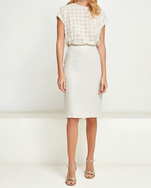 Imagen 0 de Falda corta de tejido fantasía verde