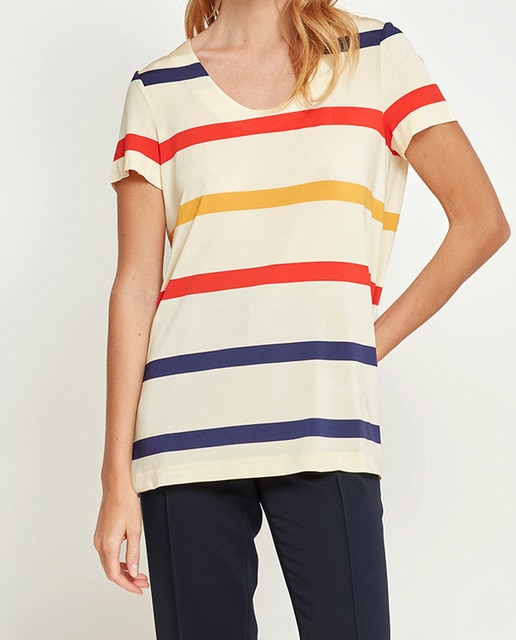 Imagen 0 de Camiseta de manga corta a rayas multicolor