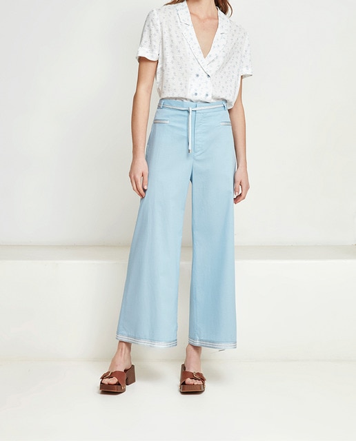 Imagen 0 de Pantalón de mujer culotte con cinturón a juego