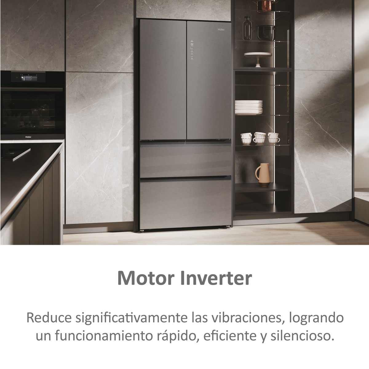 Frigorífico americano Haier Total No Frost MultiDoor FD 83 Series 7 - HFR7819ENGC Cristal inox-6