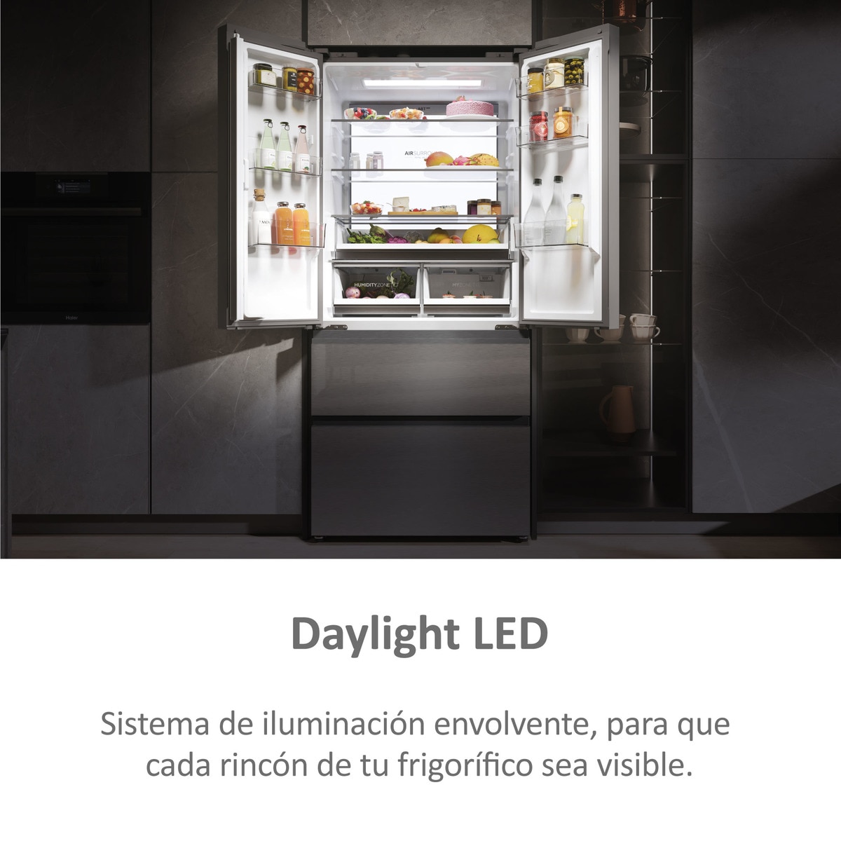 Frigorífico americano Haier Total No Frost MultiDoor FD 83 Series 7 - HFR7819ENGC Cristal inox-8