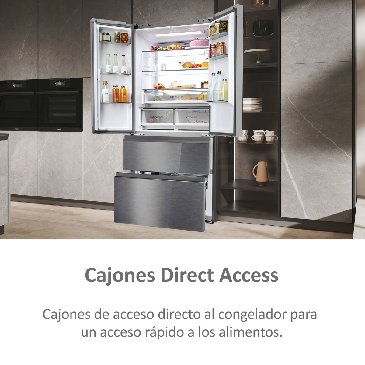 Frigorífico americano Haier Total No Frost MultiDoor FD 83 Series 7 - HFR7819ENGC Cristal inox-9