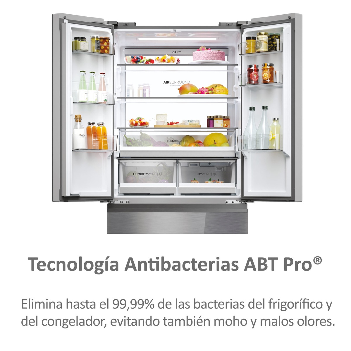 Frigorífico americano Haier Total No Frost MultiDoor FD 83 Series 7 - HFR7819ENGC Cristal inox-13