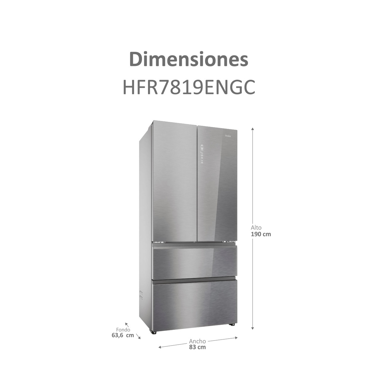 Frigorífico americano Haier Total No Frost MultiDoor FD 83 Series 7 - HFR7819ENGC Cristal inox-4