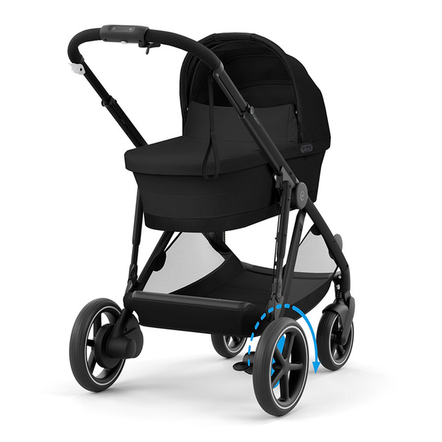Imagen 0 de Carro de bebé gemelar e-Gazelle S con capazo en Moon Black.