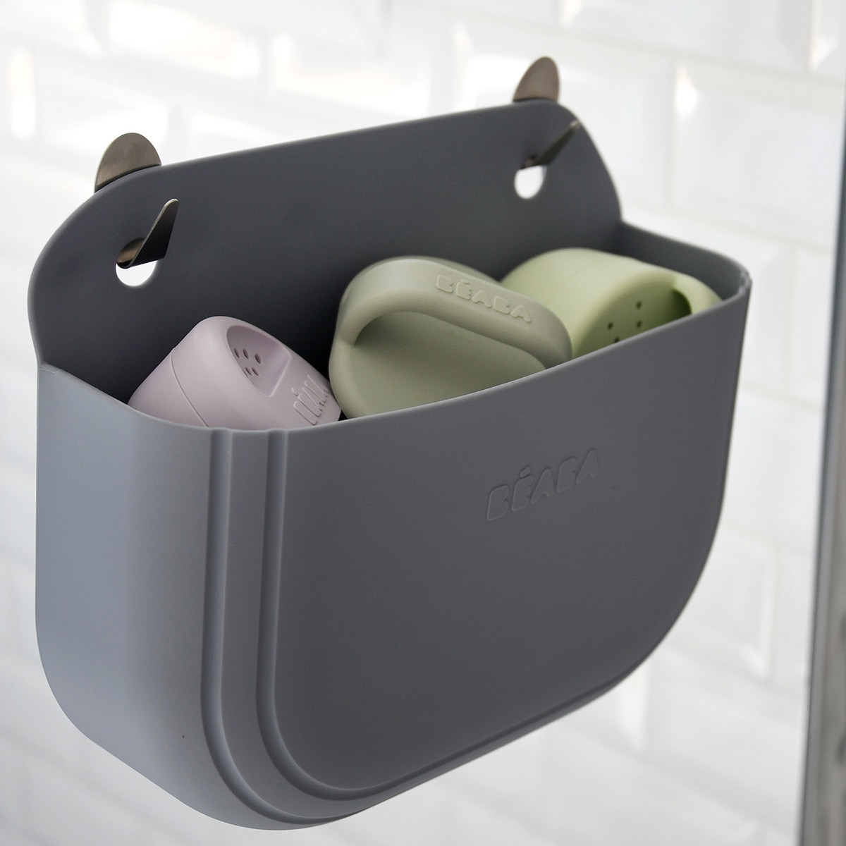 Pack de Banho Cesto Porta-Objetos + Jogos de Banho em Silicone Multicolor-4