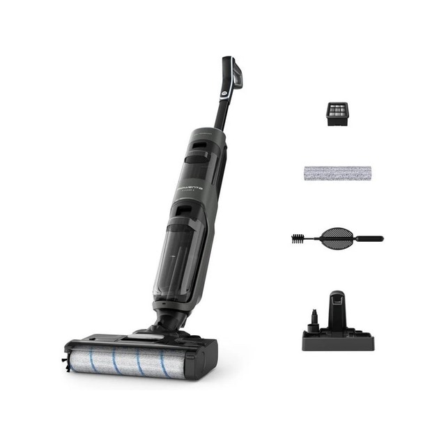 Imagem 0 de Aspirador Vertical Rowenta GZ5035WO  X-Clean 4, Lava e Aspira, Sistema Autolimpeza, Autonomia de 50 min - Cinzento e Preto