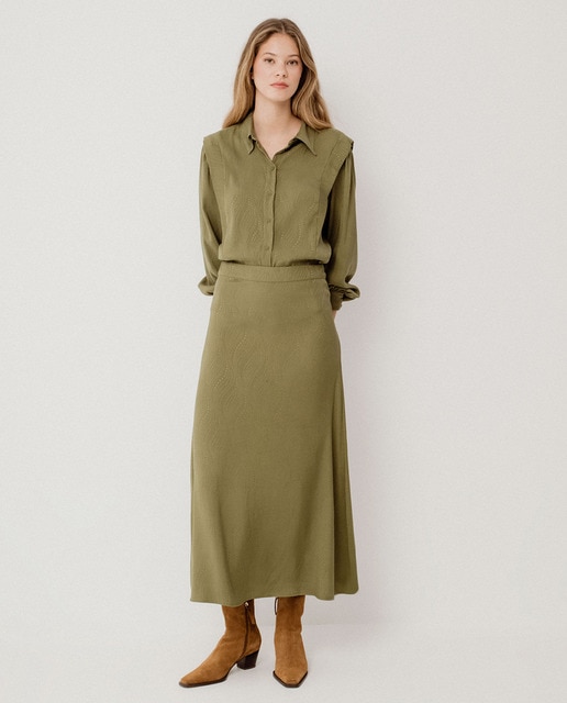 Imagen 0 de Falda midi jacquard