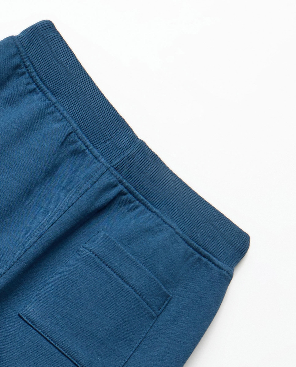 Bermudas Básicas Terry Azul-escuro-4