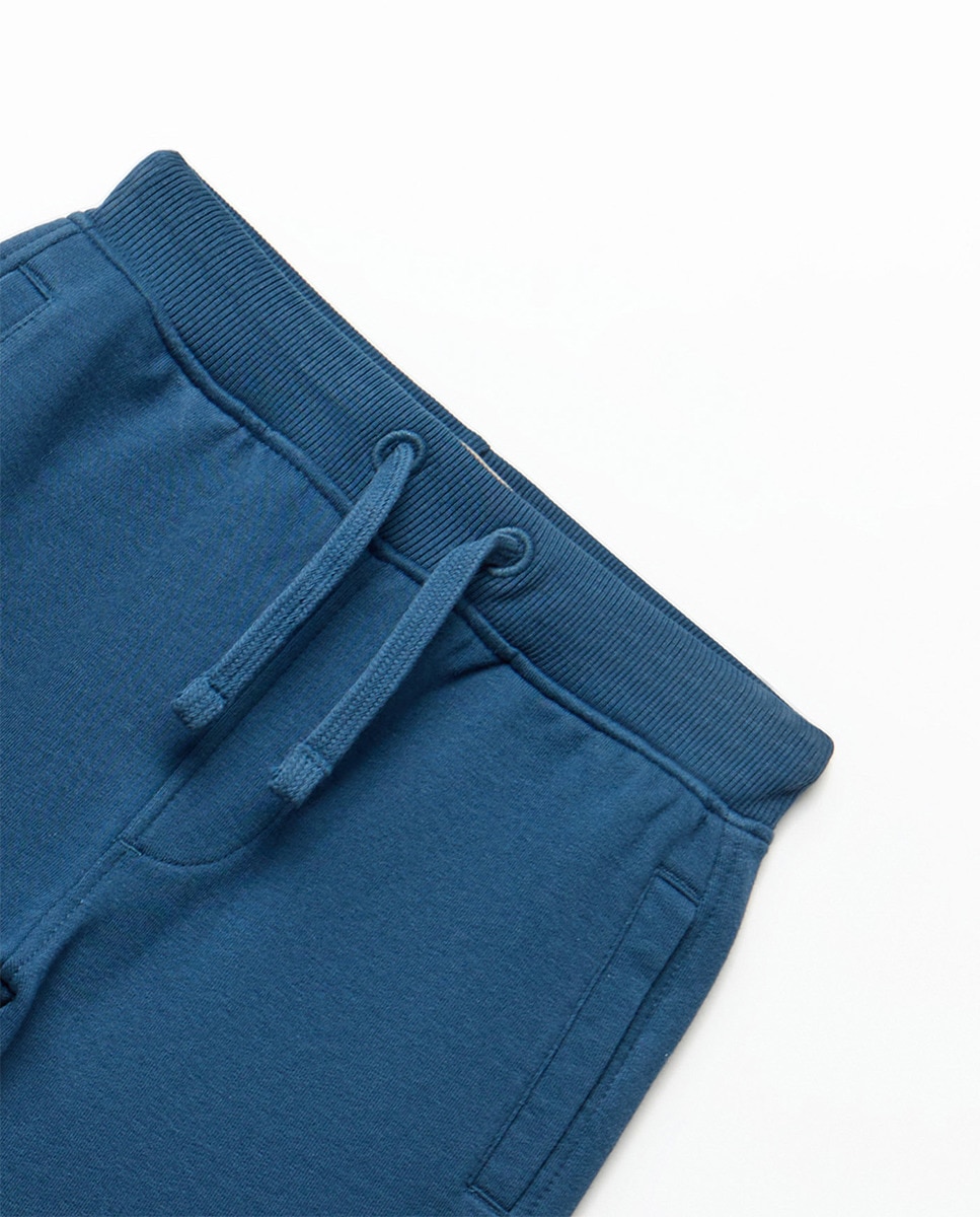 Bermudas Básicas Terry Azul-escuro-2