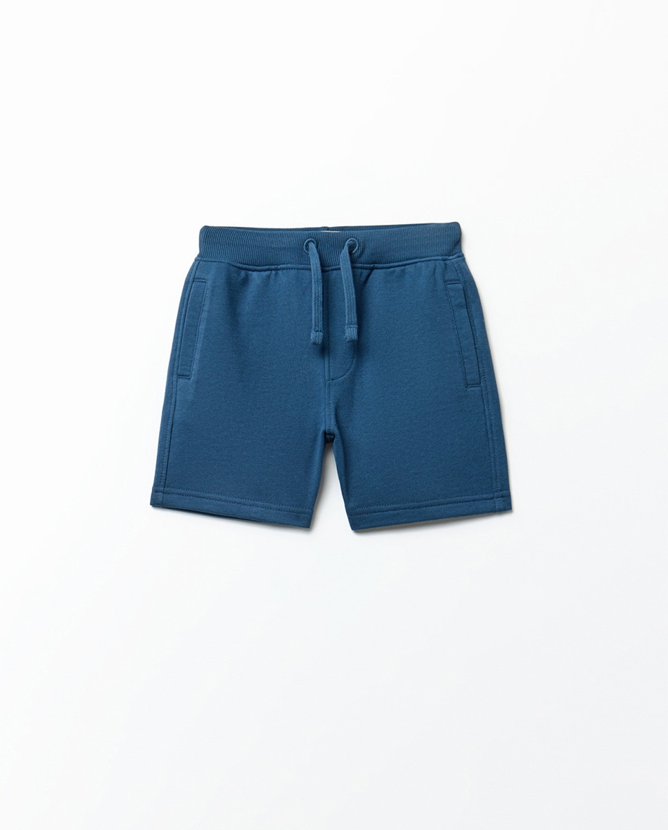 Bermudas Básicas Terry Azul-escuro-1