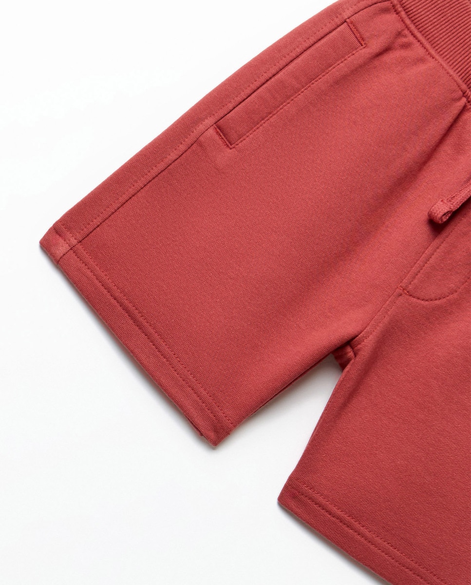 Bermudas Básicas Terry Vermelho-3