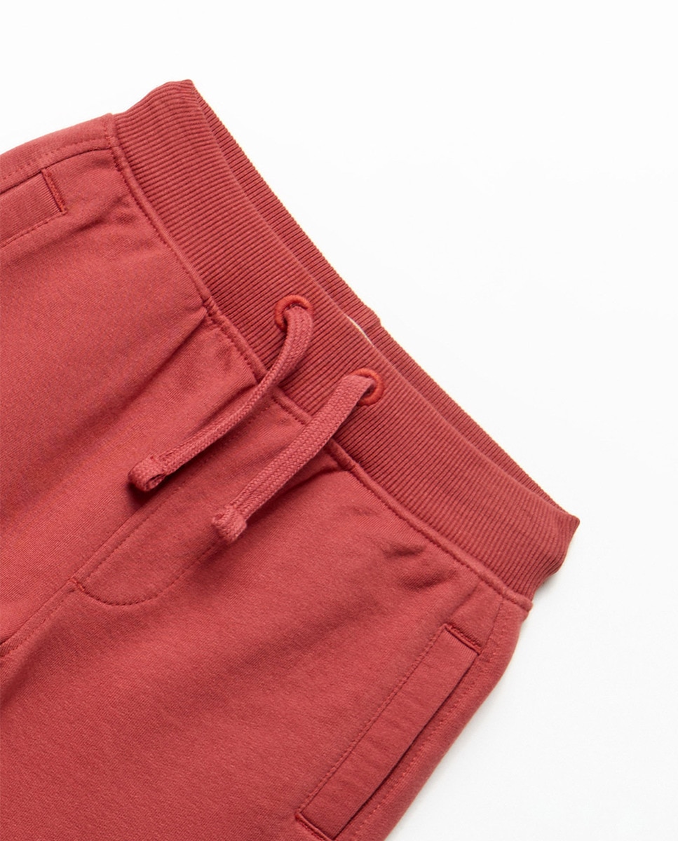Bermudas Básicas Terry Vermelho-2