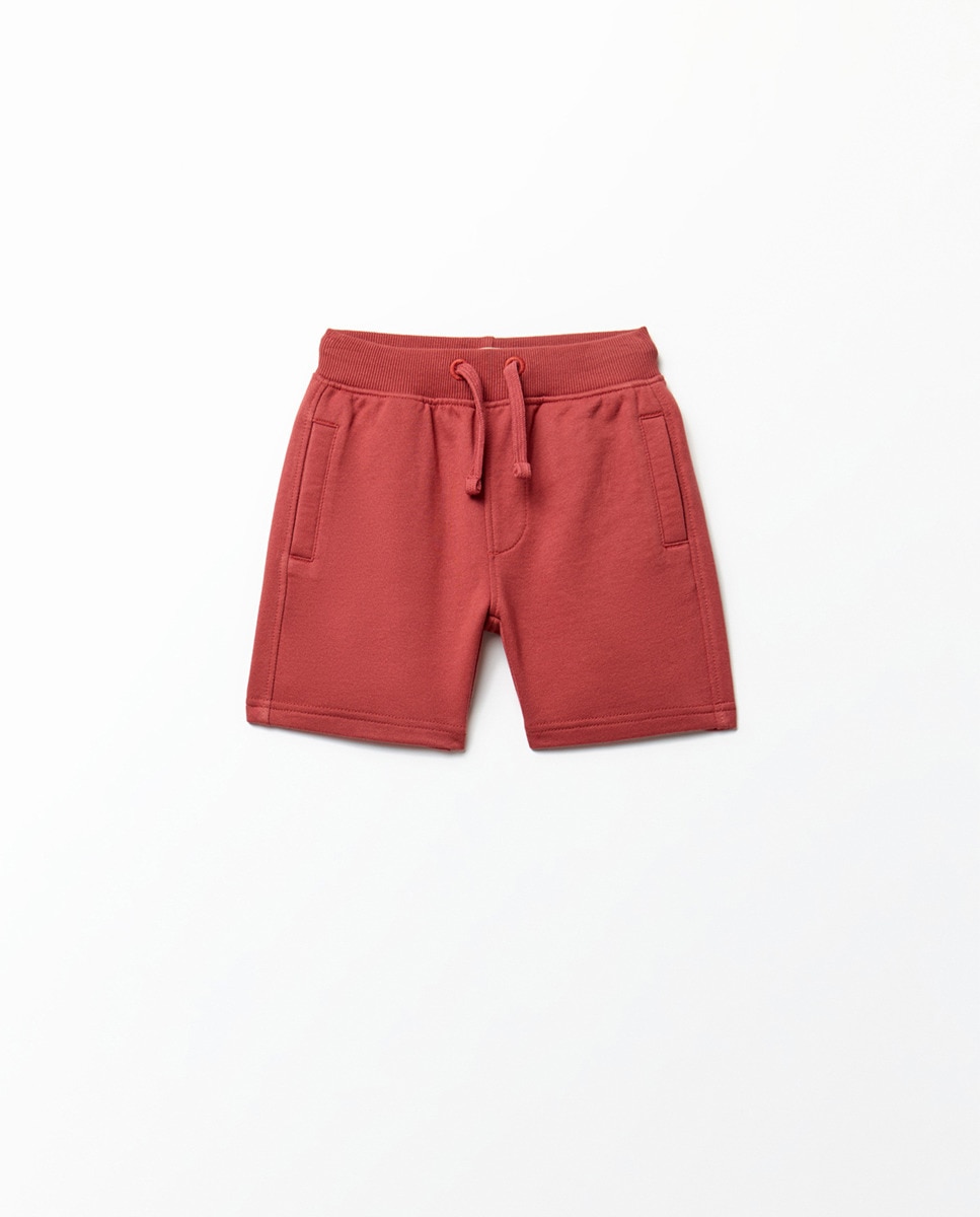 Bermudas Básicas Terry Vermelho-1