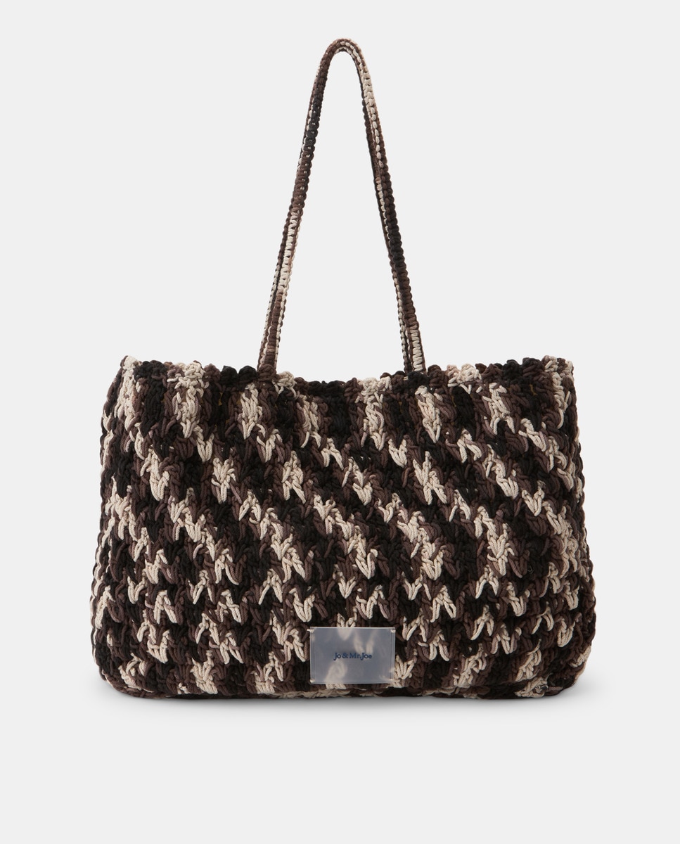 Mala Shopper Handmade de Crochet Preto-1