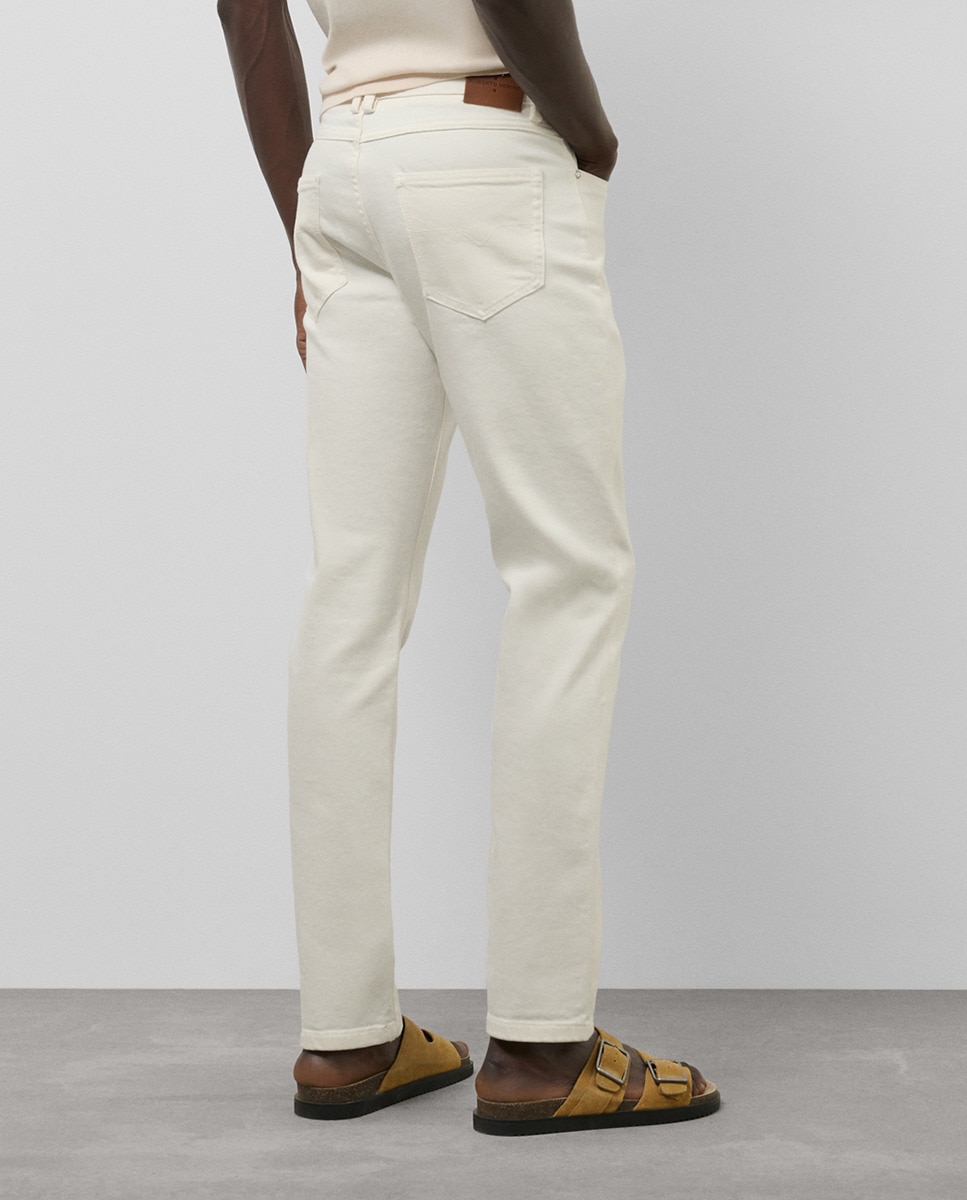 Calças com Cinco Bolsos Regular Fit Cru-3