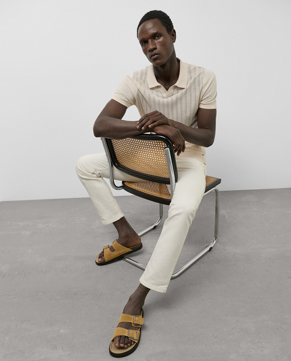 Calças com Cinco Bolsos Regular Fit Cru-8