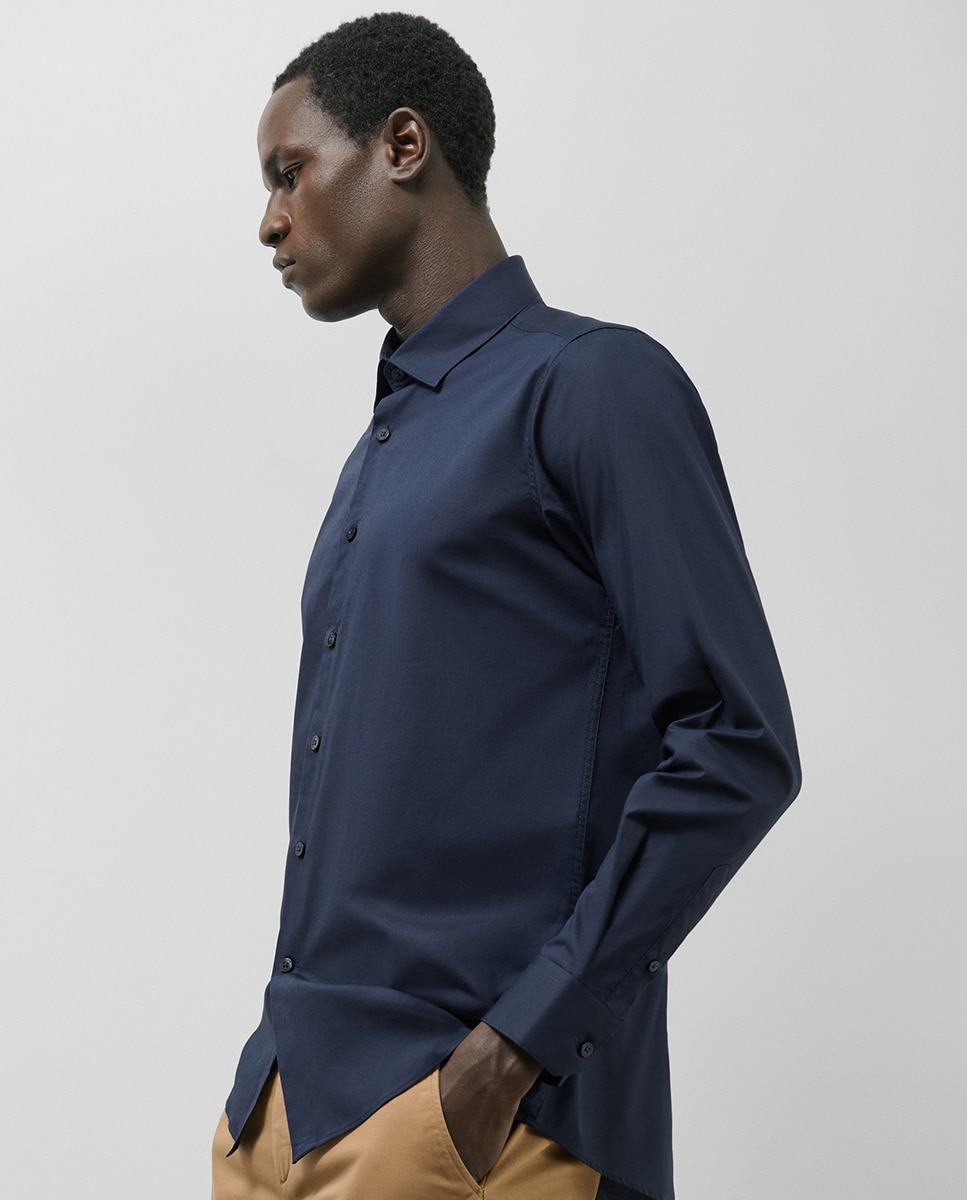Camisa Formal Slim Fit Lisa Azul-marinho-1
