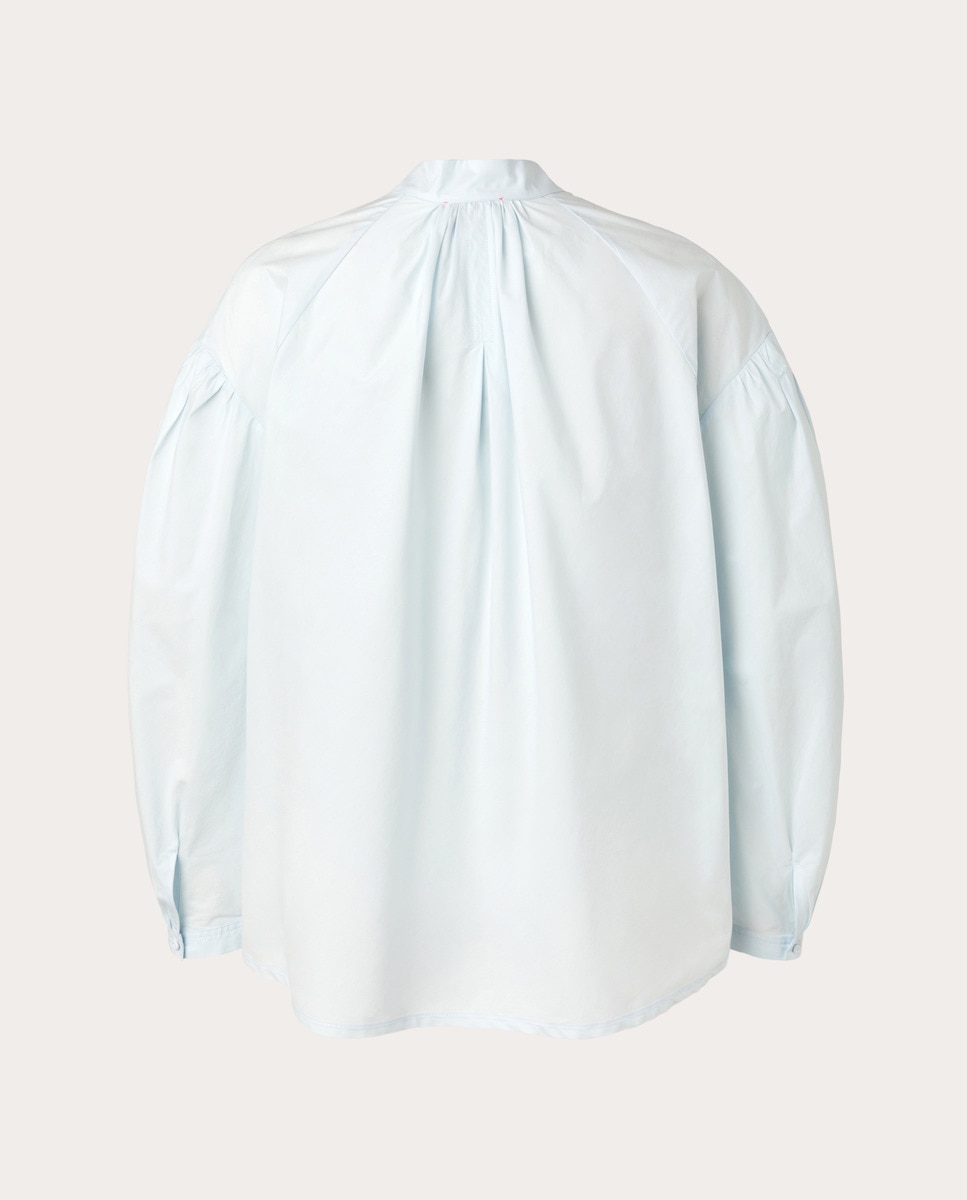 Camisa de algodão Azul-claro-2