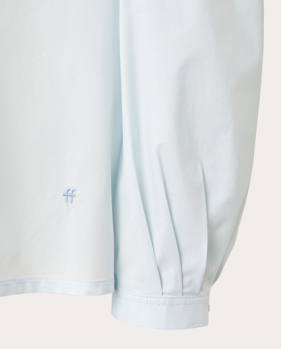 Camisa de algodão Azul-claro-4
