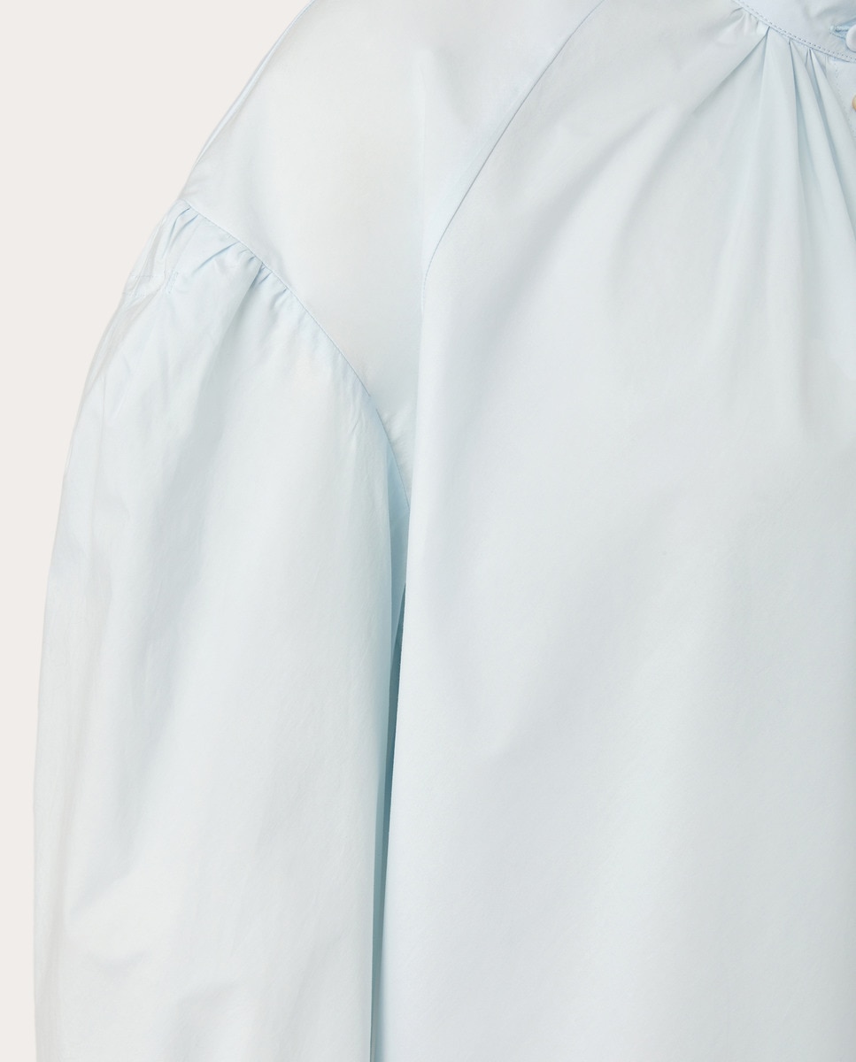 Camisa de algodão Azul-claro-5