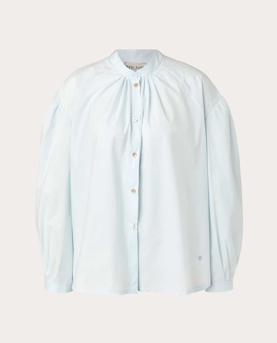 Camisa de algodão Azul-claro-1