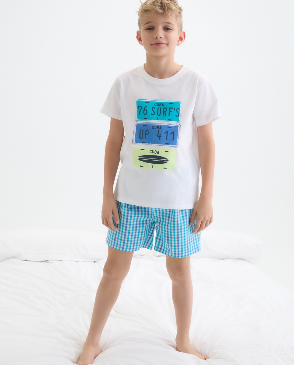 Pijama Curto Azul-2