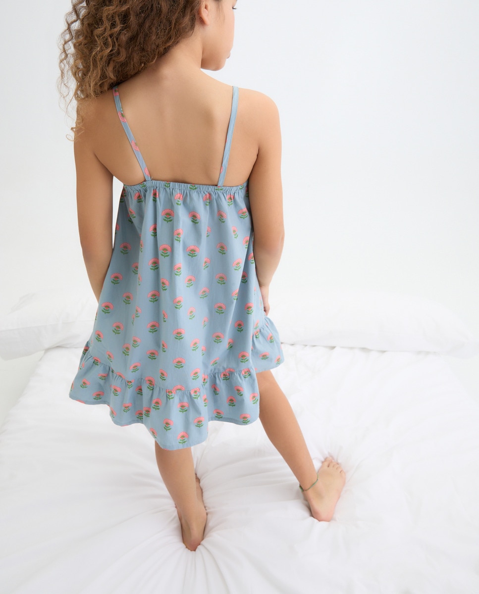 Camisa de Dormir de Alças Azul-3