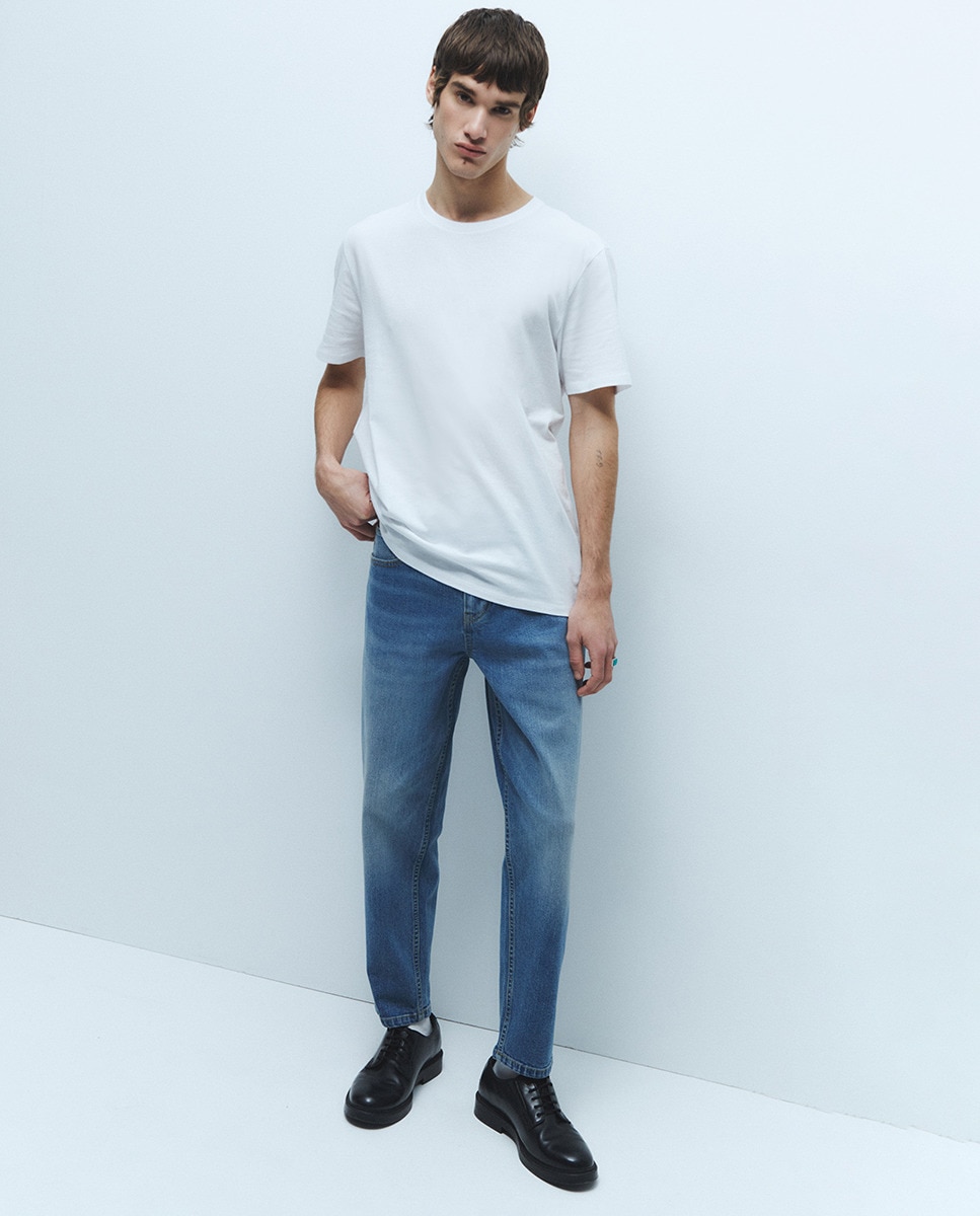 T-shirt de homem branca de manga curta Branco-6