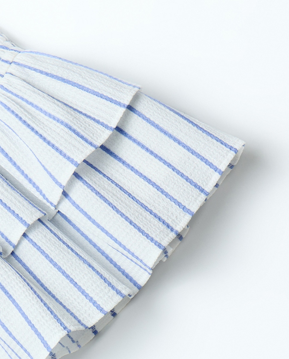 Saia-calça com folhos Branco-6