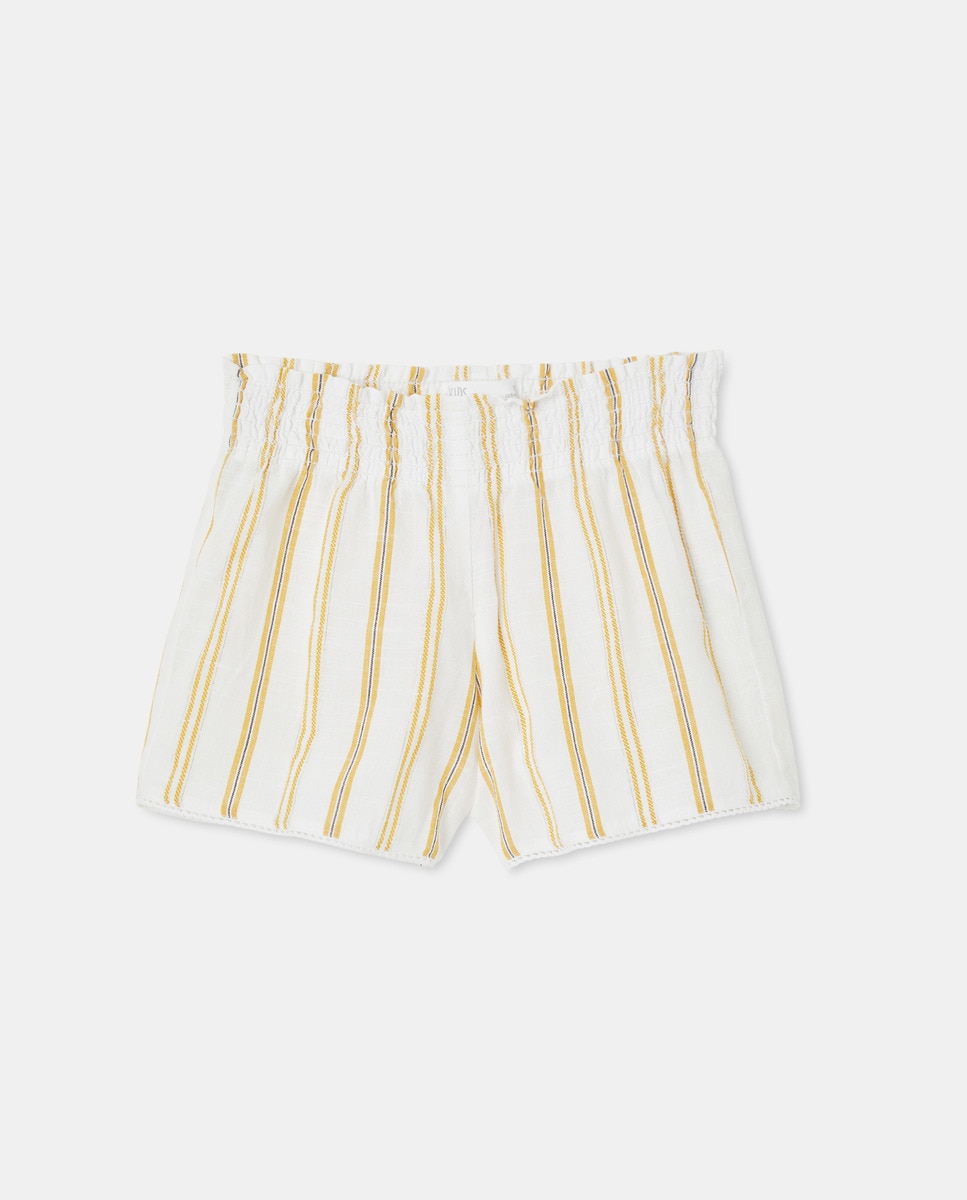 Bermudas com Elásticos Branco-4