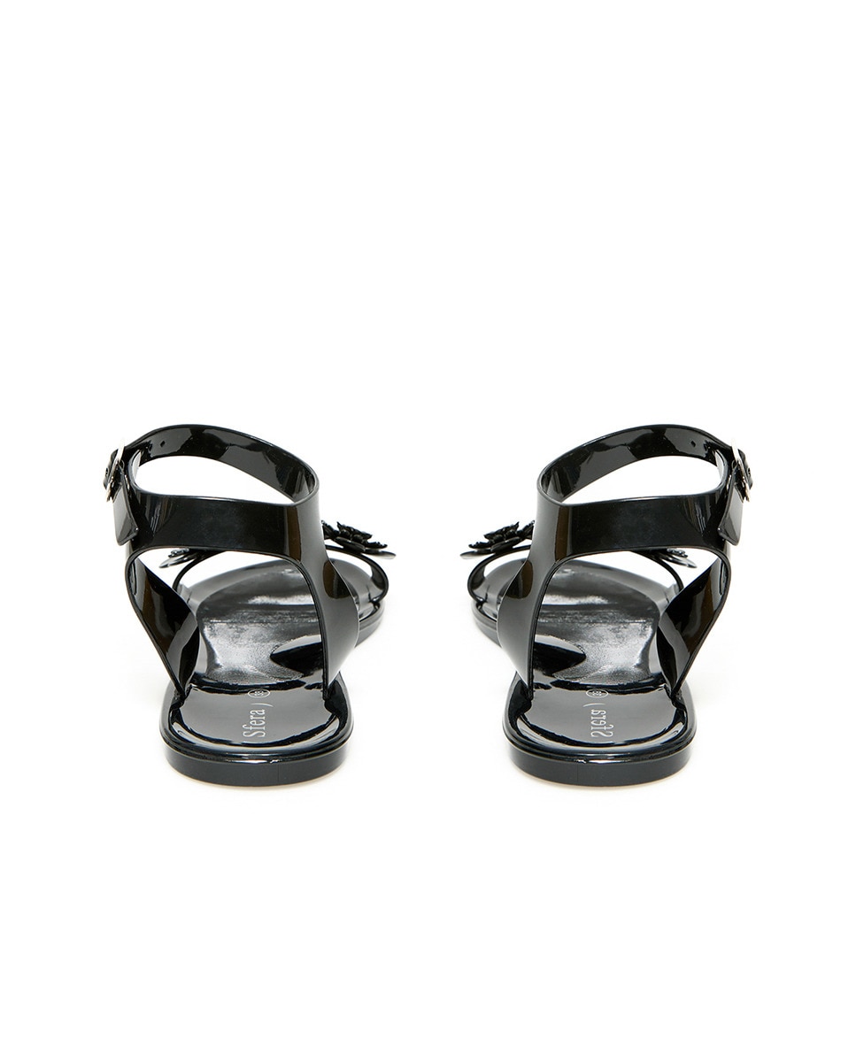 Chinelos com Flor Preto-4