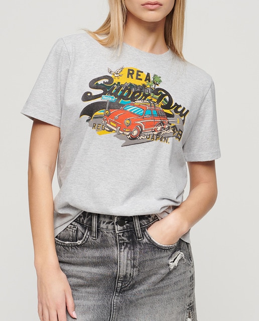 Imagen 0 de Camiseta de mujer corte relajado con Gráfico vintage logo