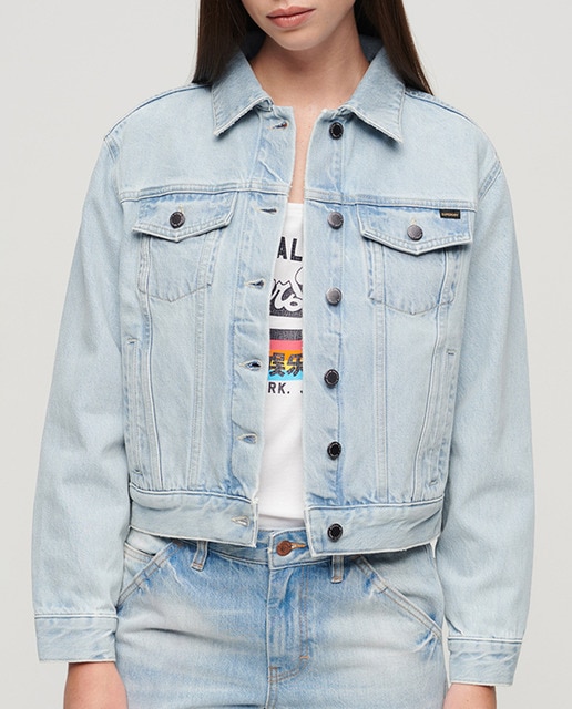 Imagen 0 de Chaqueta tejana Trucker con bordado de mujer