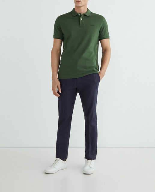 Imagen 0 de Pantalón de vestir de lino de corte recto y largo medio