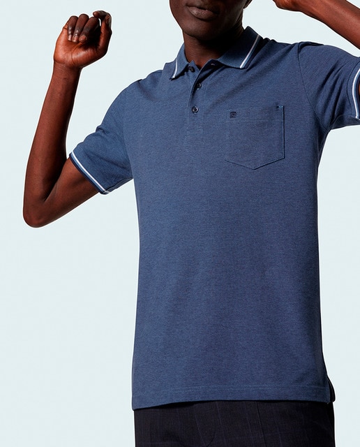 Imagen 0 de Polo pique bicolor con bolsillo de hombre
